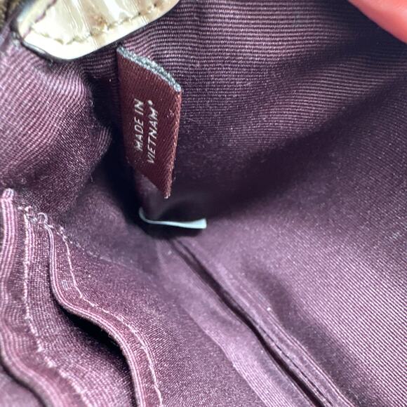 COACH Brown Gold Signature Coat Canvas Wristlet - Picture 6 of 7